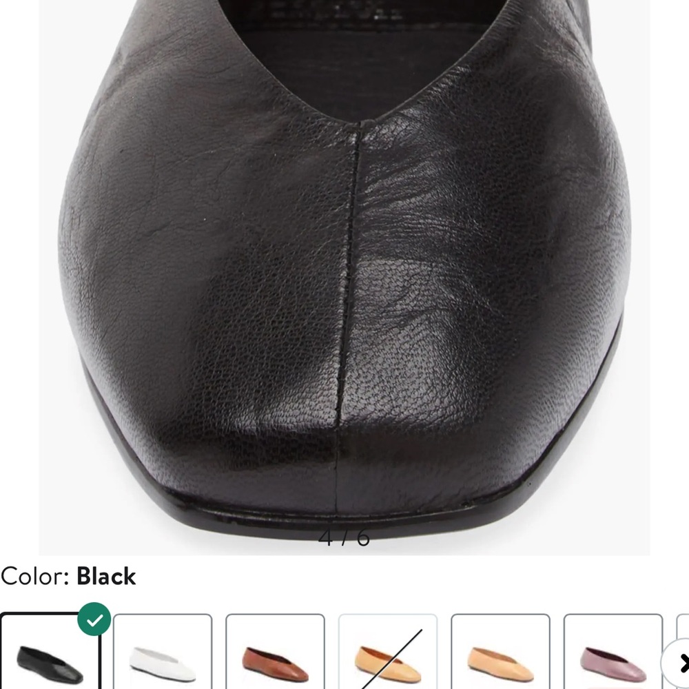 ‼️ FINAL SALE ‼️ Black Leather Square Toe Flats - Picture 5 of 15